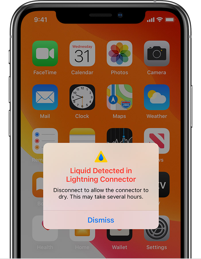 义马苹果手机维修分享iPhone 12 在充电时出现 “闪电接口检测到液体”的提示怎么办 