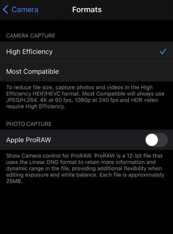 义马苹果手机维修分享如何为 iPhone 12 Pro/Max 启用 ProRAW 照片格式 